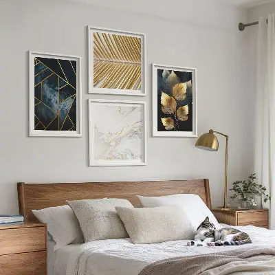Moderne plantenpatronen set van posters met lijst