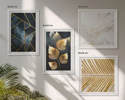 Moderne plantenpatronen set van posters met lijst