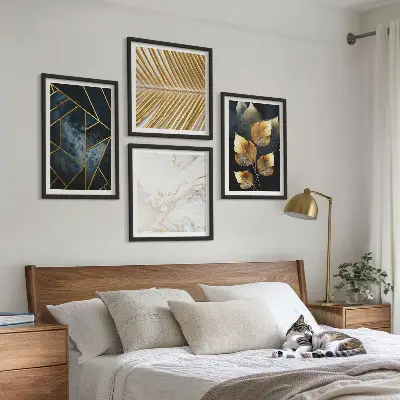 Moderne plantenpatronen set van posters met lijst