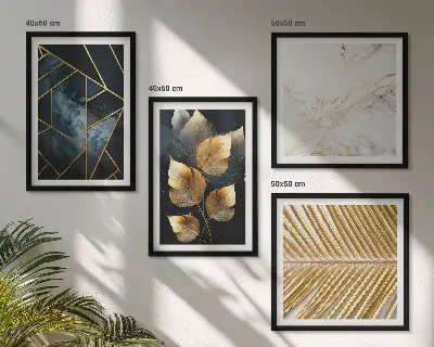 Moderne plantenpatronen set van posters met lijst