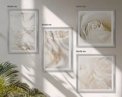 Elegante marmerpatronen meerluik in lijst