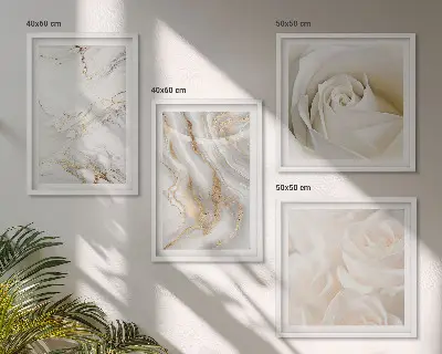 Elegante marmerpatronen meerluik in lijst