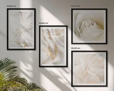 Elegante marmerpatronen meerluik in lijst