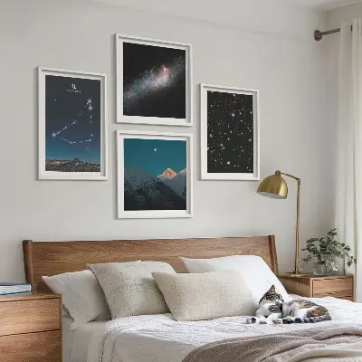 Poster van sterrenbeeld Steenbok in het sterrenstelsel set met lijst