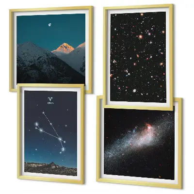 Kosmische landschappen van sterrenstelsels set van posters met lijst
