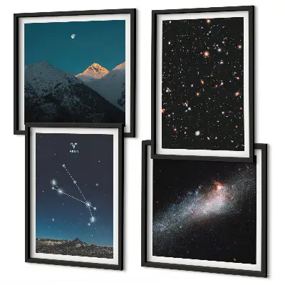 Kosmische landschappen van sterrenstelsels set van posters met lijst
