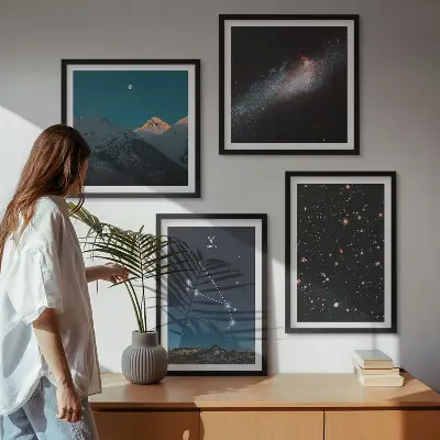 Kosmische landschappen van sterrenstelsels set van posters met lijst