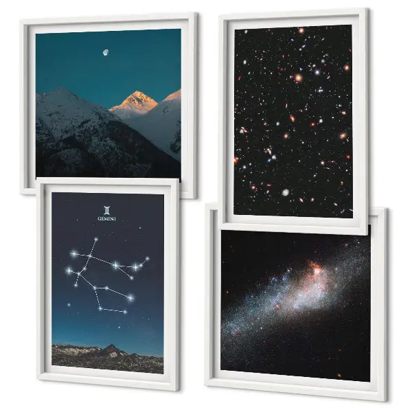 Posterset met lijsten sterrenstelsel Gemini