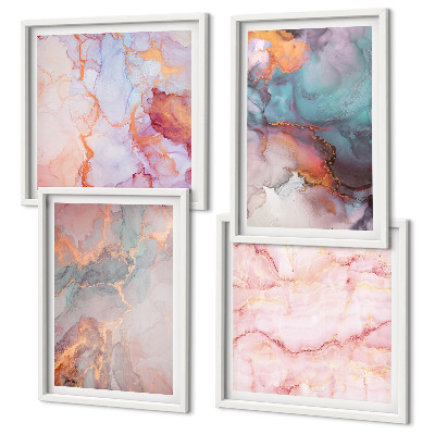 Set van posters met lijst Abstracte pastelpatronen