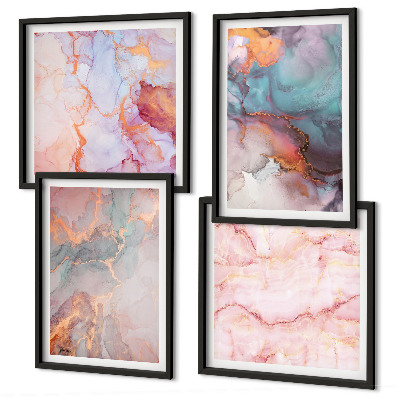 Set van posters met lijst Abstracte pastelpatronen