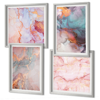 Set van posters met lijst Abstracte pastelpatronen