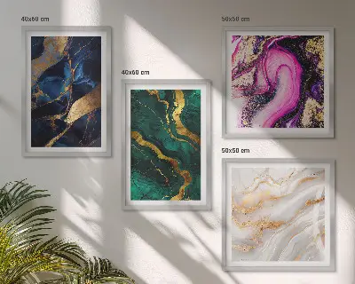 Abstract marmer met verf meerluik in lijst