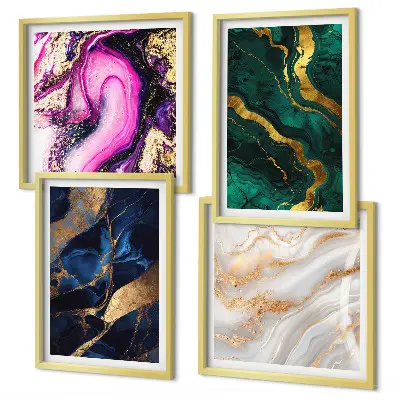 Abstract marmer met verf meerluik in lijst