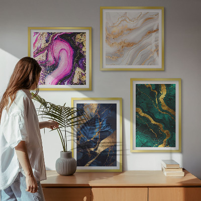 Meerluik in lijst Abstract marmer met verf