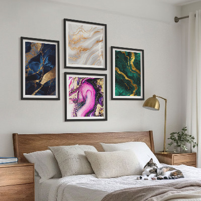 Meerluik in lijst Abstract marmer met verf