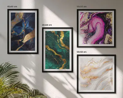 Abstract marmer met verf meerluik in lijst