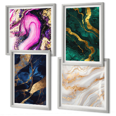 Meerluik in lijst Abstract marmer met verf