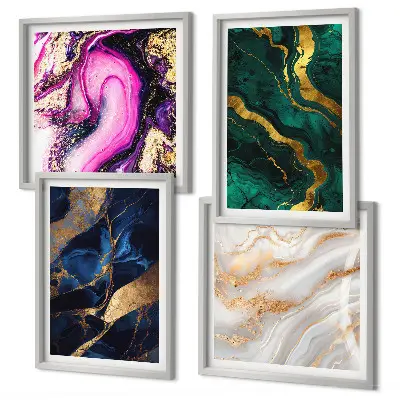 Abstract marmer met verf meerluik in lijst