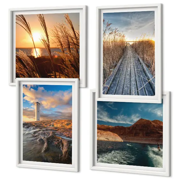 Grassteiger voor de vuurtoren set van posters met lijst
