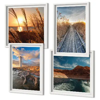 Set van posters met lijst Grassteiger voor de vuurtoren