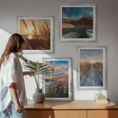 Grassteiger voor de vuurtoren set van posters met lijst