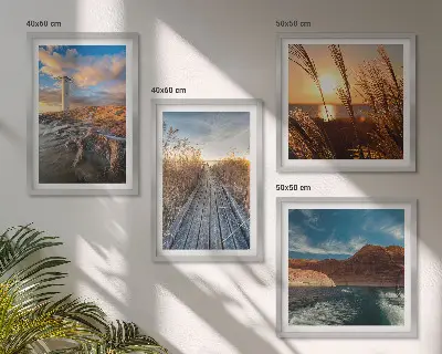 Grassteiger voor de vuurtoren set van posters met lijst