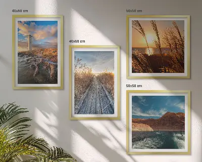 Grassteiger voor de vuurtoren set van posters met lijst