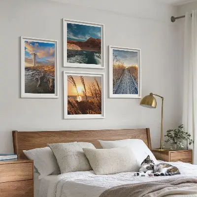 Grassteiger voor de vuurtoren set van posters met lijst
