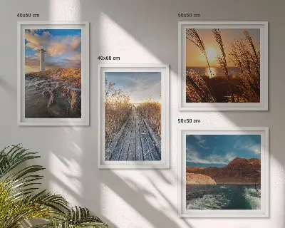 Grassteiger voor de vuurtoren set van posters met lijst