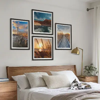 Grassteiger voor de vuurtoren set van posters met lijst