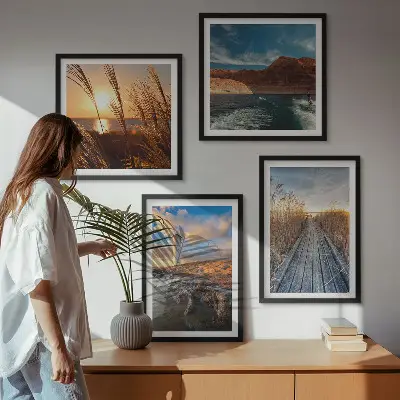 Grassteiger voor de vuurtoren set van posters met lijst