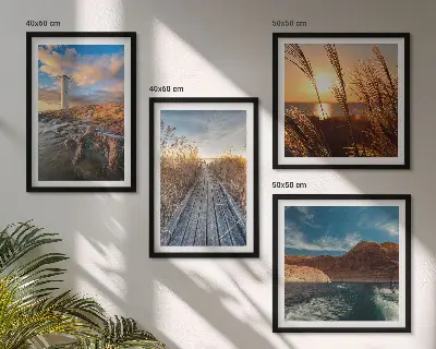 Grassteiger voor de vuurtoren set van posters met lijst