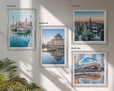 Architectuur van steden op het water meerluik in lijst