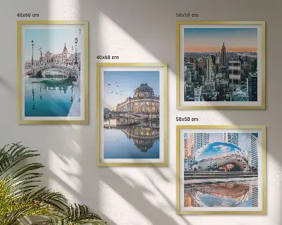 Architectuur van steden op het water meerluik in lijst