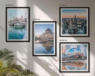 Architectuur van steden op het water meerluik in lijst
