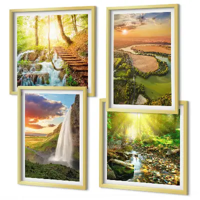 Oranje bergwaterval meerluik in lijst