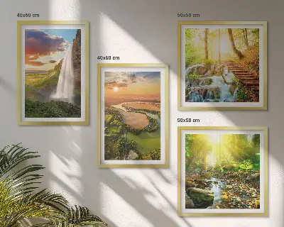 Oranje bergwaterval meerluik in lijst