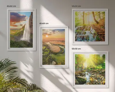 Oranje bergwaterval meerluik in lijst