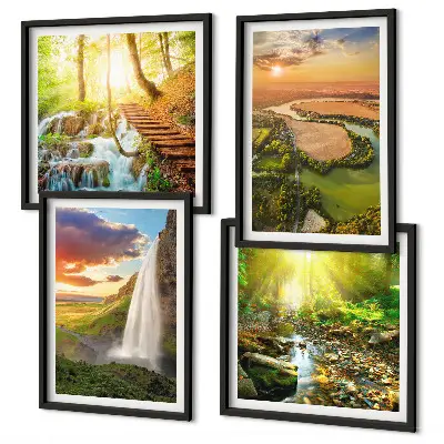 Oranje bergwaterval meerluik in lijst