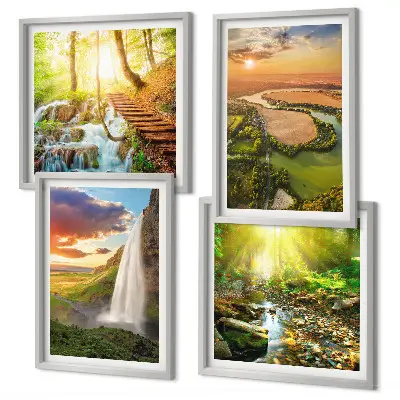 Oranje bergwaterval meerluik in lijst