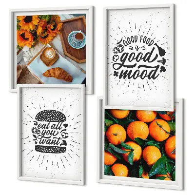 Set van posters met lijst Sappige Sinaasappels Keuken