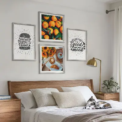 Sappige Sinaasappels Keuken set van posters met lijst