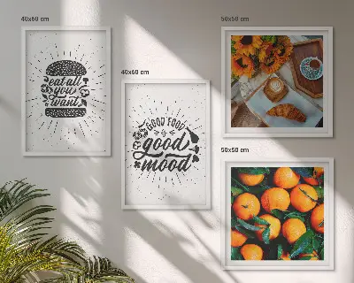 Sappige Sinaasappels Keuken set van posters met lijst
