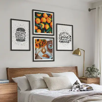 Sappige Sinaasappels Keuken set van posters met lijst