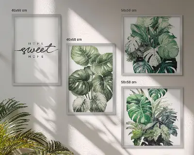 Zoete huisgroene planten meerluik in lijst