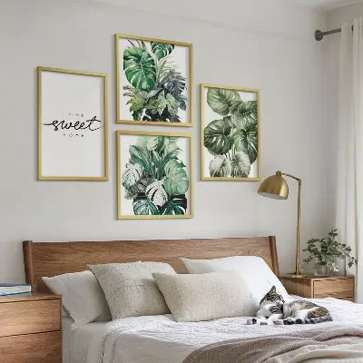 Zoete huisgroene planten meerluik in lijst