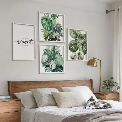 Zoete huisgroene planten meerluik in lijst