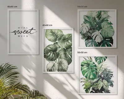 Zoete huisgroene planten meerluik in lijst