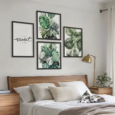 Zoete huisgroene planten meerluik in lijst