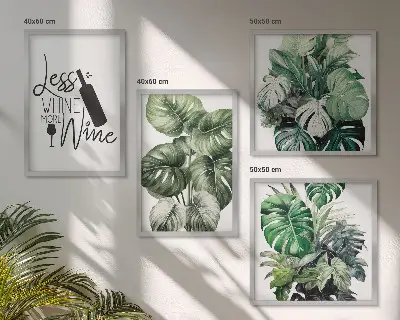 Groene wijnbladeren meerluik in lijst
